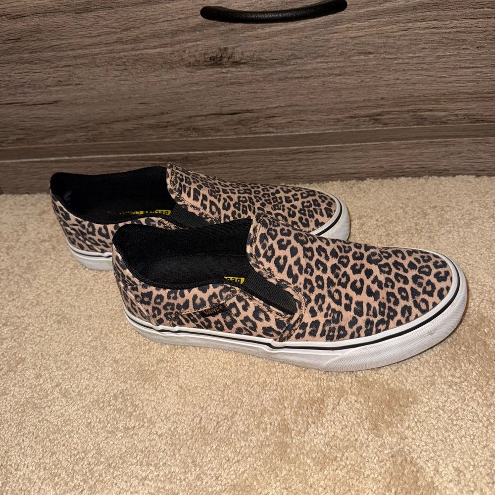 Vans Leopard Print Slip-On Sneakers